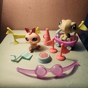 LPS Scenery 1596 Rabbit 321 Turtle Accessories 2006-7 Hasbro Littlest Pet Shop